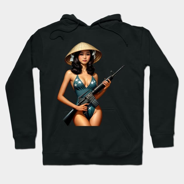 Pinup Girl Hoodie by Rawlifegraphic